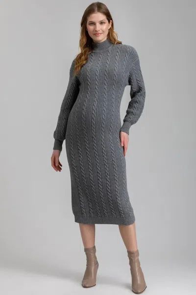 Pietro Brunelli Maternity Elettra | Grey Maternity Dress With Tricot Knit In Multi