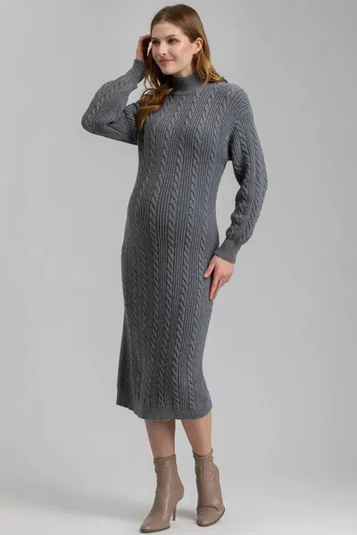 Pietro Brunelli Maternity Elettra | Grey Maternity Dress With Tricot Knit In Multi