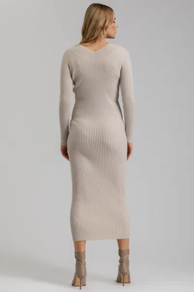 Pietro Brunelli Maternity Cara | Maternity Dress In Beige With V-neck In Gold