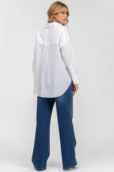 Pietro Brunelli Maternity Sophia Pocket | Oversized White Linen Maternity Shirt With Front Pockets