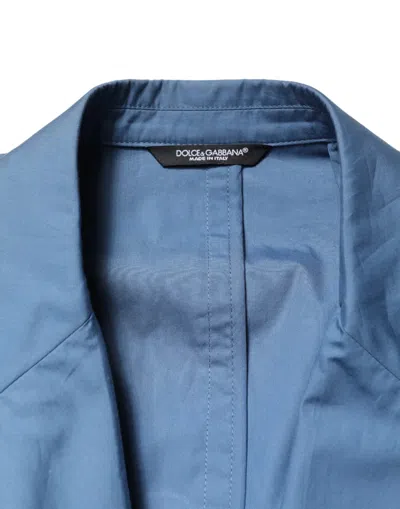 Pre-owned Dolce & Gabbana Blue Cotton Double Breasted 2 Piece  Men's Suit ()