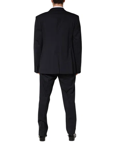 Pre-owned Dolce & Gabbana Blue Wool Double Breasted 2 Piece Men Men's Suit ()