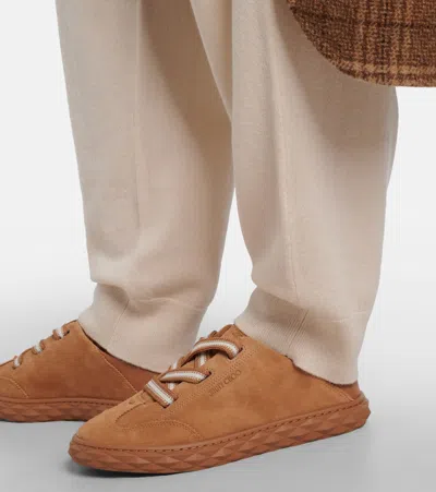 Jimmy Choo Diamond Light Flex Suede Sneakers In Brown