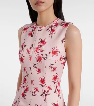 Emilia Wickstead Mara Floral Faille Taffeta Midi Dress In Pink