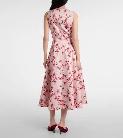 Emilia Wickstead Mara Floral Faille Taffeta Midi Dress In Pink