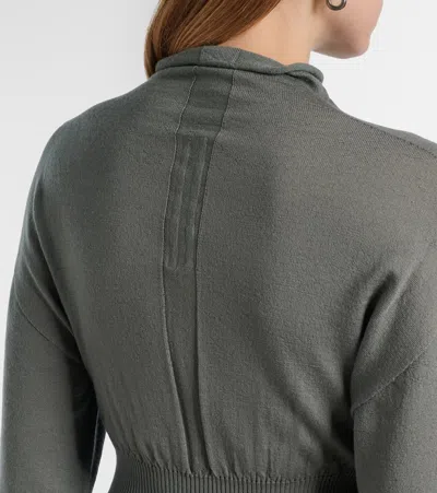 Rick Owens Con Virgin Wool Maxi Dress In Green