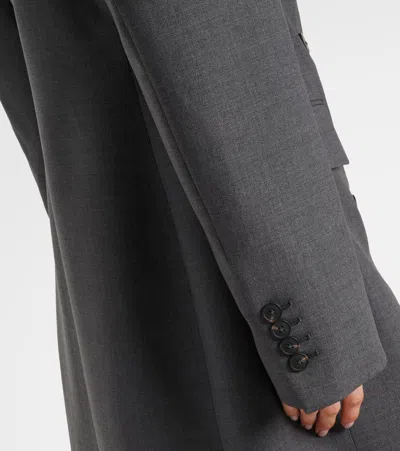 Rohe Róhe Double-breasted Virgin Wool Coat In Gray
