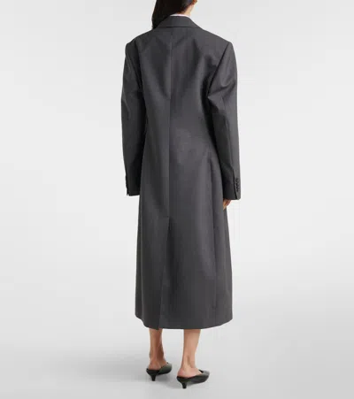 Rohe Róhe Double-breasted Virgin Wool Coat In Gray