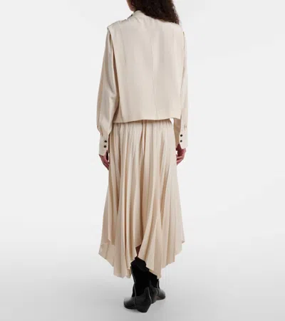 Isabel Marant Felixa Plissé Crêpe Midi Skirt In Brown