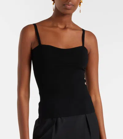 Max Mara Mxmepica Top Fitted Silhouette Spaghetti Straps In Black