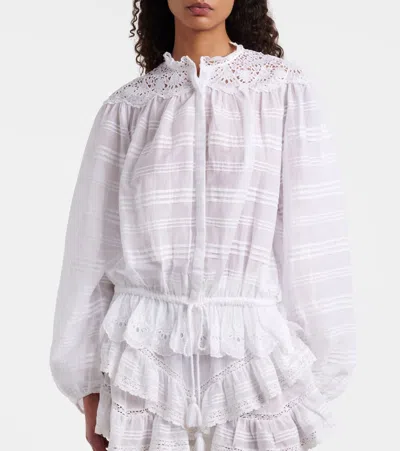 Isabel Marant Étoile Polly Lace And Cotton Blouse In White