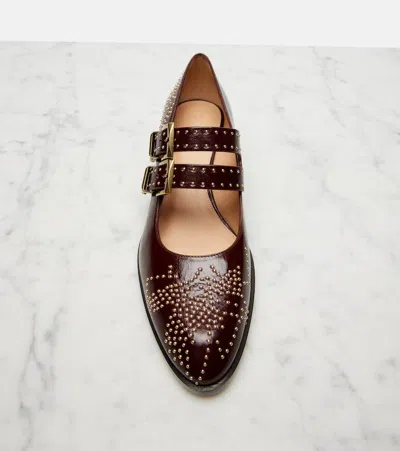 Chloé Susanna 40 Studded Leather Mary Jane Pumps In Black