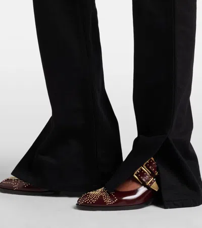 Chloé Susanna 40 Studded Leather Mary Jane Pumps In Black