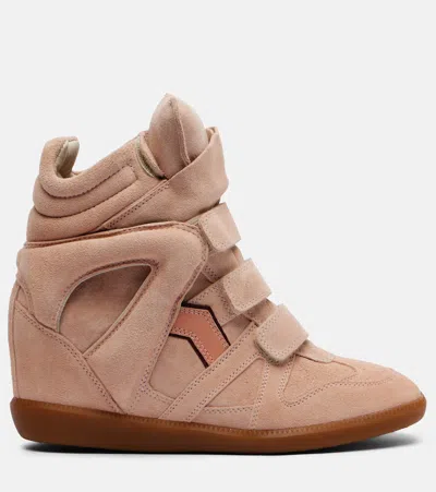 Isabel Marant Bekett Cut-out Touch-strap Sneakers In Pink