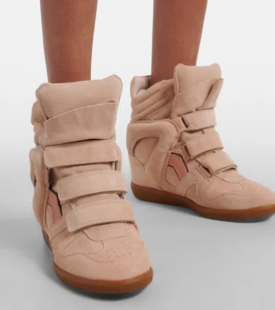 Isabel Marant Bekett Cut-out Touch-strap Sneakers In Pink