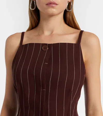 Simkhai Striped-pattern Top In Brown
