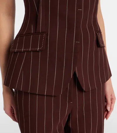 Simkhai Striped-pattern Top In Brown