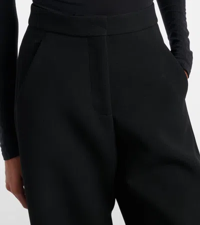 Alaïa High-rise Round Wide-leg Crepe Pants In Black