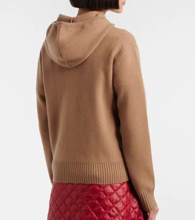 Moncler Wool And Cashmere Zip-up Cardigan In Brown