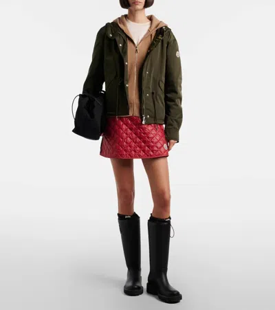 Moncler Wool And Cashmere Zip-up Cardigan In Brown