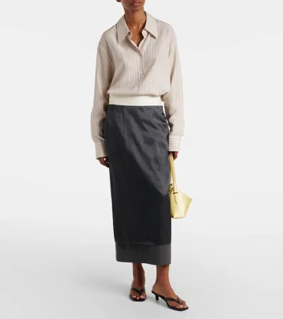 Rohe Róhe Wool Pencil Skirt In Gray