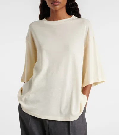 Rohe Oversized Wool-jersey T-shirt In White