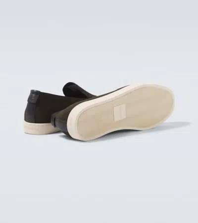 Giorgio Armani Asv Chevron Jacquard Slip-ons In Brown