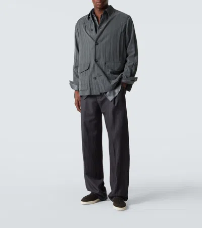 Giorgio Armani Asv Chevron Jacquard Slip-ons In Brown