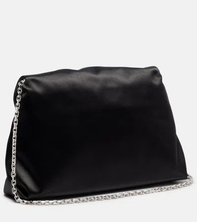 Roger Vivier Efflorescence Mini Satin Clutch In Black