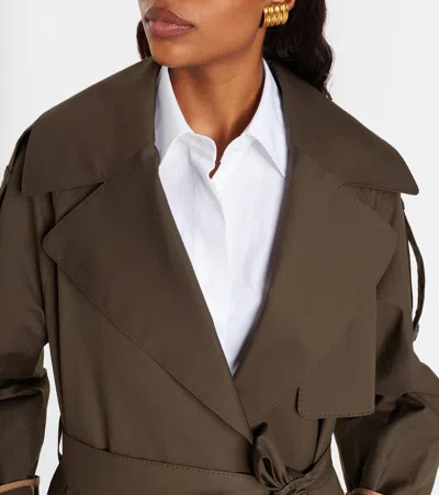 Max Mara The Cube Cotton-blend Twill Trench Coat In Brown