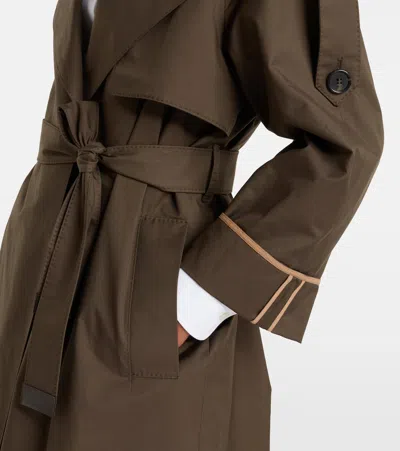 Max Mara The Cube Cotton-blend Twill Trench Coat In Brown