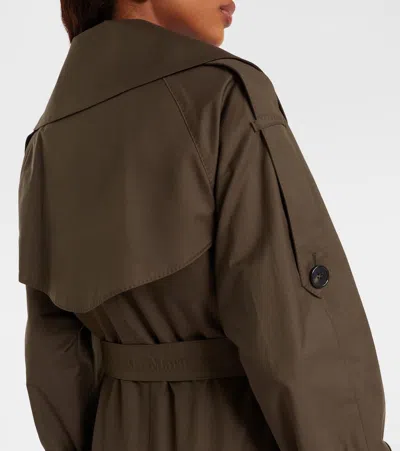 Max Mara The Cube Cotton-blend Twill Trench Coat In Brown