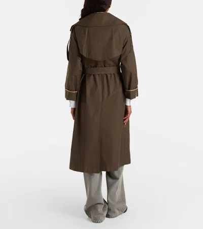 Max Mara The Cube Cotton-blend Twill Trench Coat In Brown