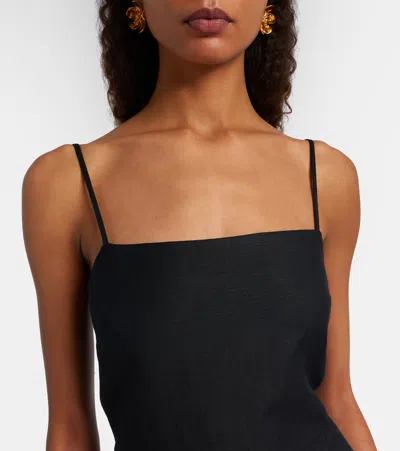 Simkhai Annabella Floral Embroidered Midi Dress In Black