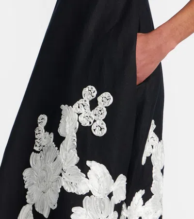 Simkhai Annabella Floral Embroidered Midi Dress In Black