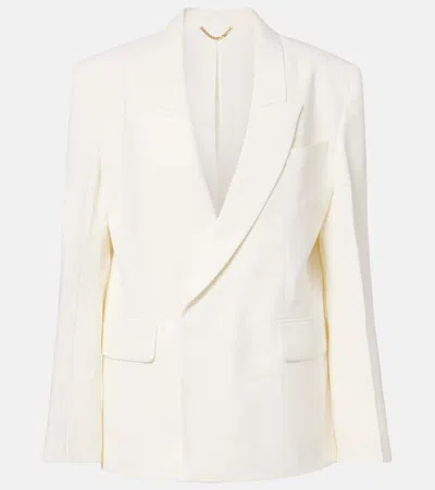 Victoria Beckham Double-breasted Blazer In White