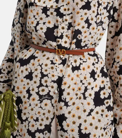 Valentino Vlogo Leather Belt In Brown