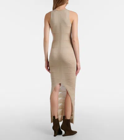 Rick Owens Motivo Virgin Wool Maxi Dress In Neutral