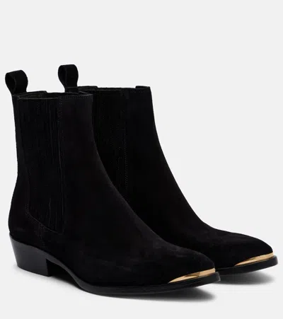 Isabel Marant Delano 35 Suede Ankle Boots In Black