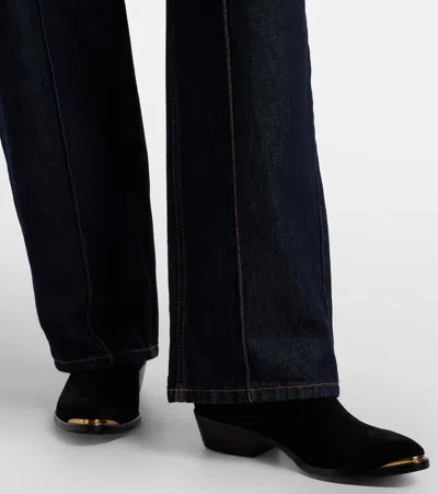 Isabel Marant Delano 35 Suede Ankle Boots In Black