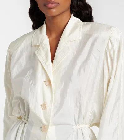 Chloé Silk Blend Blouse Collared Peplum Waist In Neutral