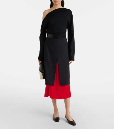 Rohe Róhe Draped One-shoulder Top In Black