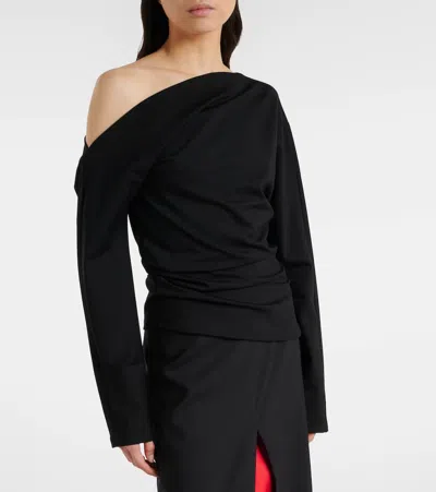 Rohe Róhe Draped One-shoulder Top In Black