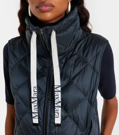 Max Mara The Cube Technical Puffer Vest In Blue