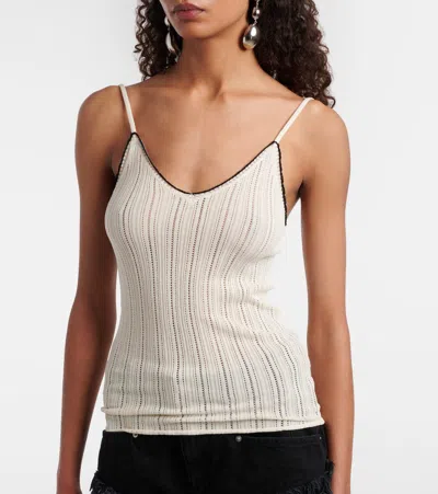 Isabel Marant India Pointelle Silk And Cotton Camisole In Neutral