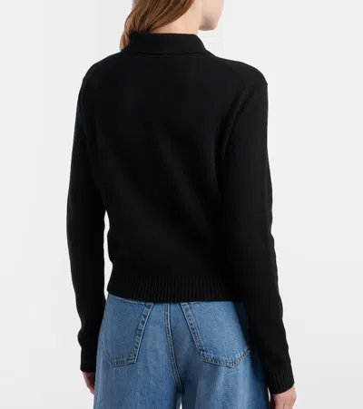 Givenchy Logo Wool And Cashmere Polo Sweater In Black