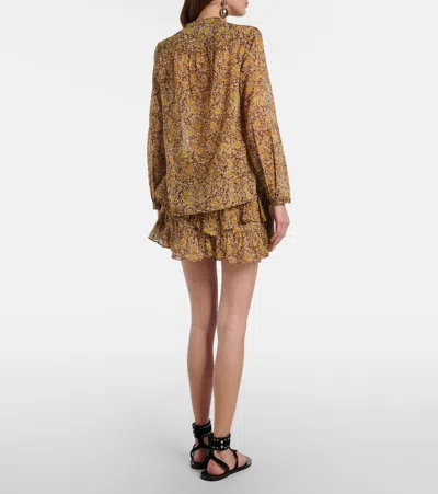 Isabel Marant Étoile Jocadia Floral Tiered Cotton Voile Shorts In Green