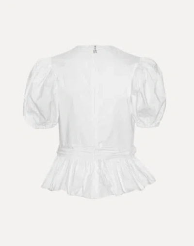 Rotate Birger Christensen Rotate Birgerchristensen White Alix Top With Puff Sleeves In White