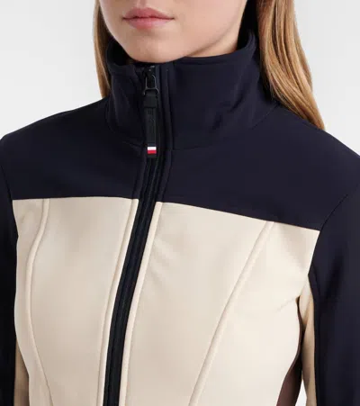 Moncler Logo Belted Ski Suit In Blue