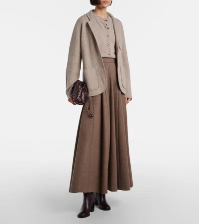 Jardin Des Orangers Wool And Cashmere Blazer In Brown